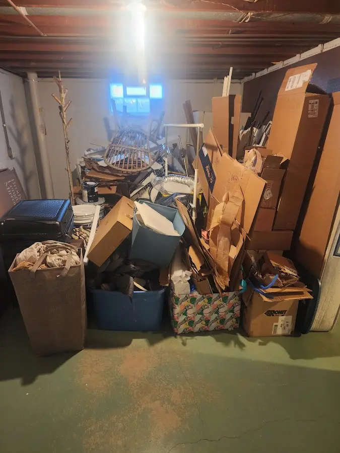 Roll-off dumpster container at job site for 4 Yard Dumpster Rental in Brecksville